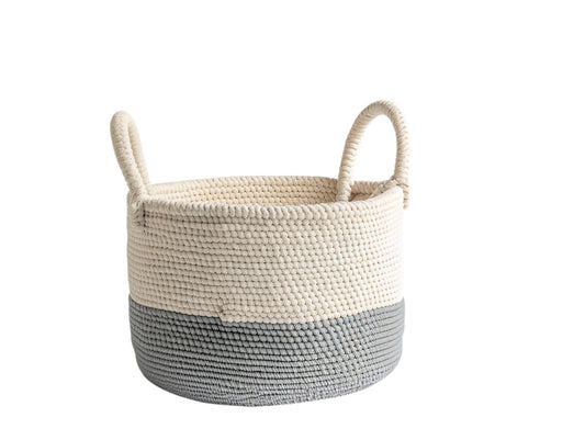 Selone Premium Woven Cotton Rope Storage Basket - Large Decorative Blanket Basket with Handles for Living Room, Laundry, and Toy Organization